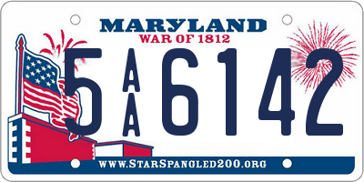 MD license plate 5AA6142