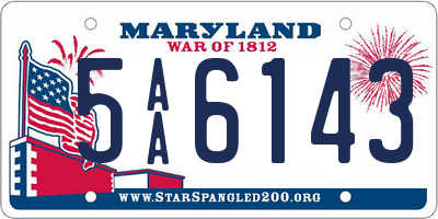 MD license plate 5AA6143