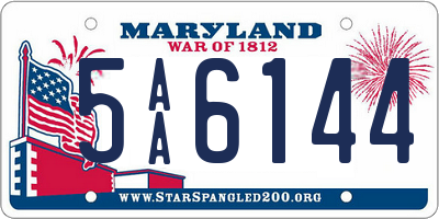 MD license plate 5AA6144