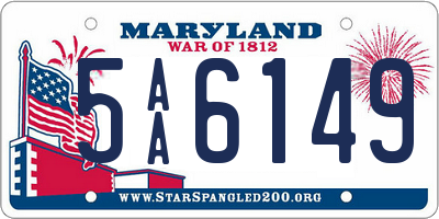 MD license plate 5AA6149