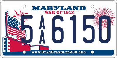 MD license plate 5AA6150