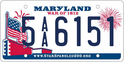 MD license plate 5AA6151