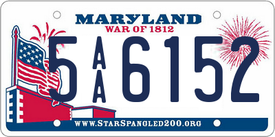 MD license plate 5AA6152