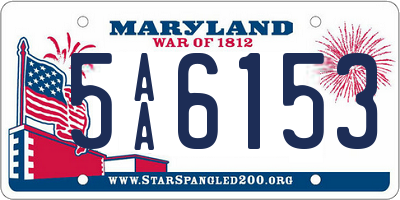 MD license plate 5AA6153