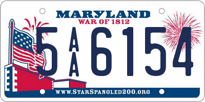 MD license plate 5AA6154