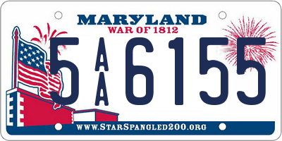 MD license plate 5AA6155