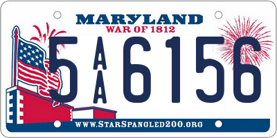 MD license plate 5AA6156