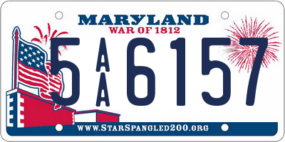 MD license plate 5AA6157