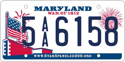 MD license plate 5AA6158