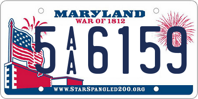 MD license plate 5AA6159