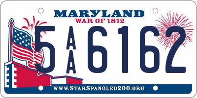 MD license plate 5AA6162