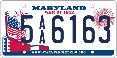 MD license plate 5AA6163