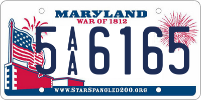 MD license plate 5AA6165