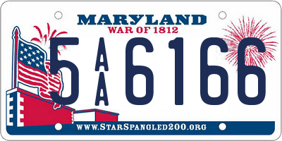 MD license plate 5AA6166