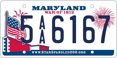 MD license plate 5AA6167