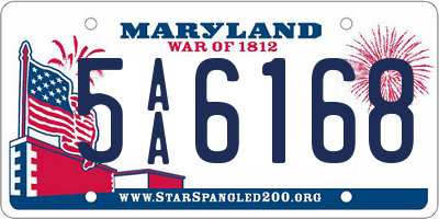 MD license plate 5AA6168