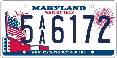 MD license plate 5AA6172