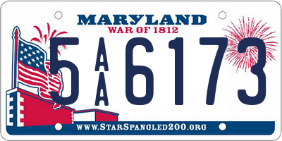 MD license plate 5AA6173