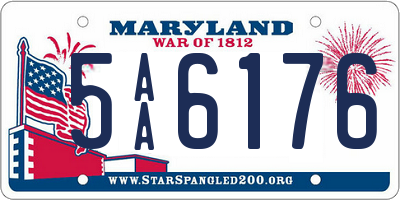 MD license plate 5AA6176