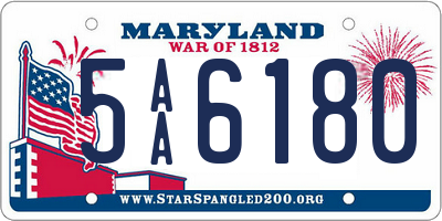 MD license plate 5AA6180