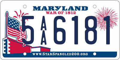 MD license plate 5AA6181