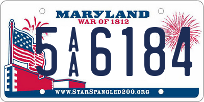 MD license plate 5AA6184