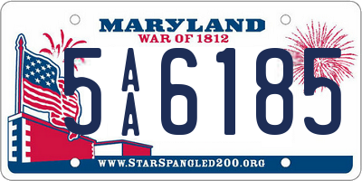 MD license plate 5AA6185