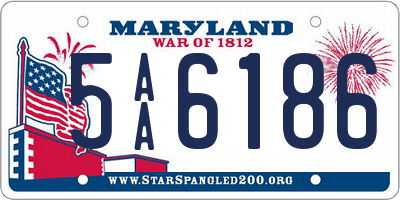 MD license plate 5AA6186