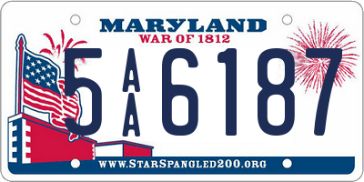 MD license plate 5AA6187