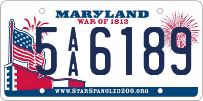 MD license plate 5AA6189