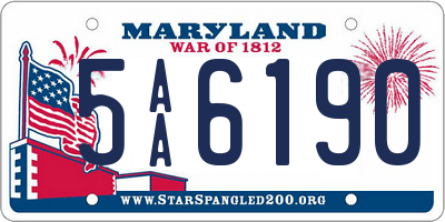 MD license plate 5AA6190