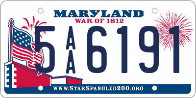 MD license plate 5AA6191