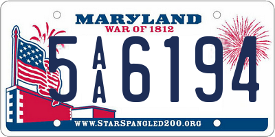 MD license plate 5AA6194