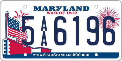 MD license plate 5AA6196