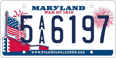 MD license plate 5AA6197