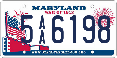 MD license plate 5AA6198