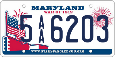 MD license plate 5AA6203