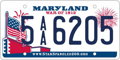 MD license plate 5AA6205