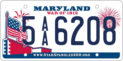 MD license plate 5AA6208