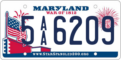 MD license plate 5AA6209