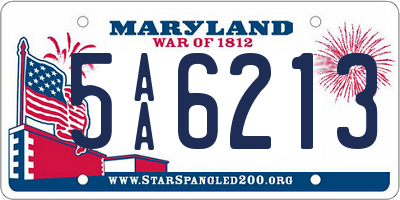 MD license plate 5AA6213