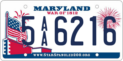 MD license plate 5AA6216