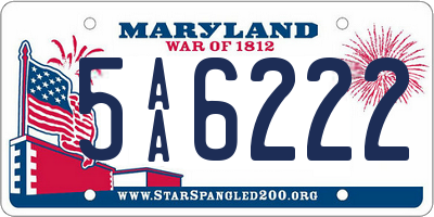 MD license plate 5AA6222