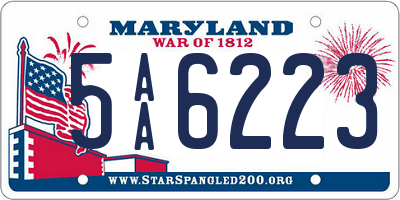 MD license plate 5AA6223