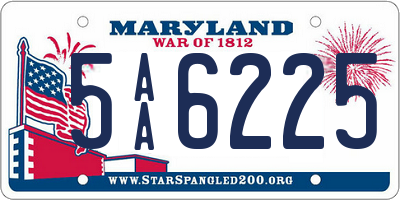 MD license plate 5AA6225