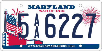 MD license plate 5AA6227