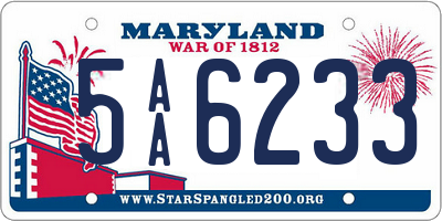 MD license plate 5AA6233
