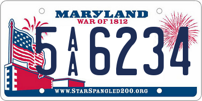 MD license plate 5AA6234