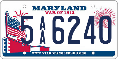 MD license plate 5AA6240