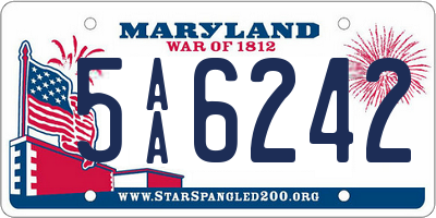 MD license plate 5AA6242